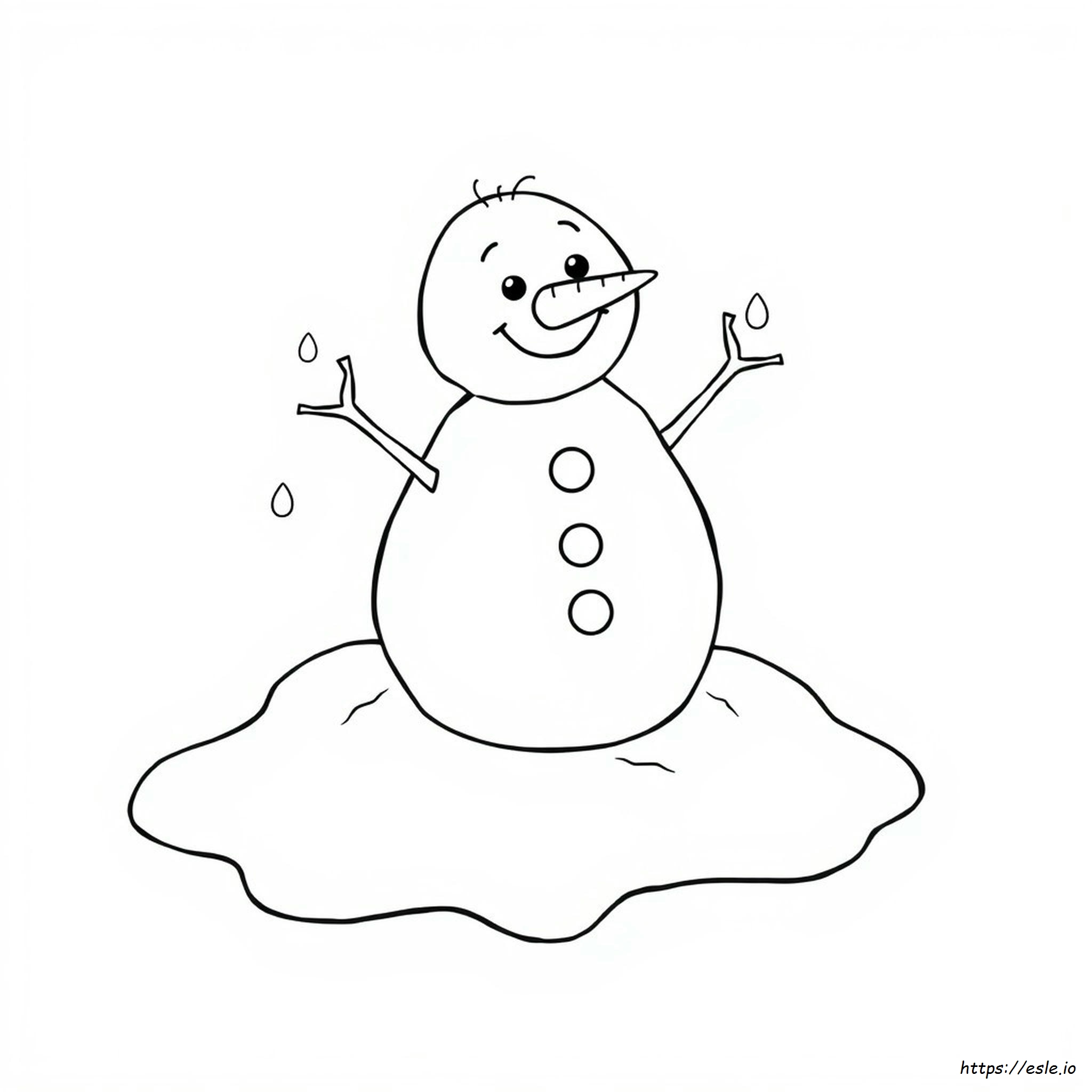 Melting Snowman Coloring Page