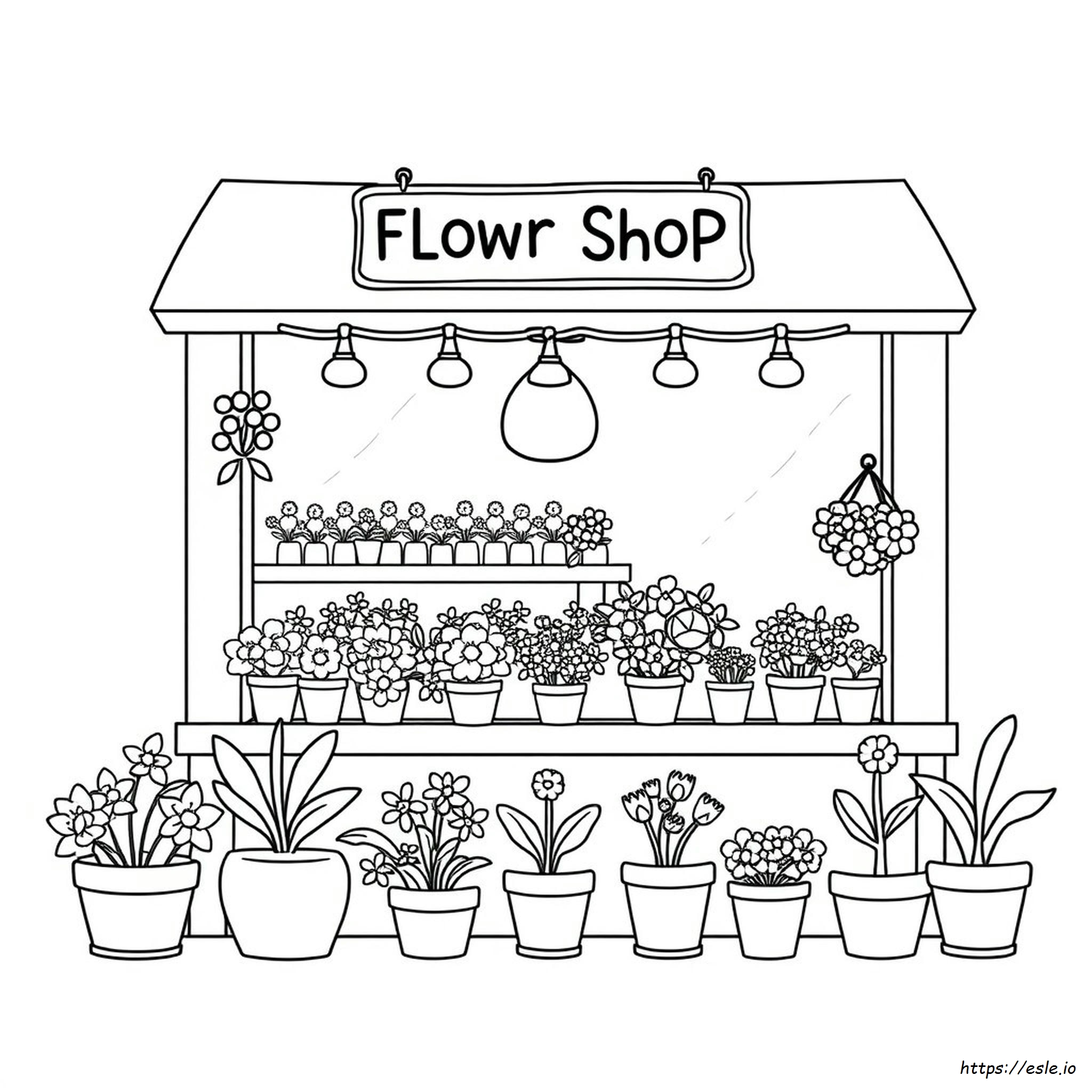 Flower Shop Coloring Page