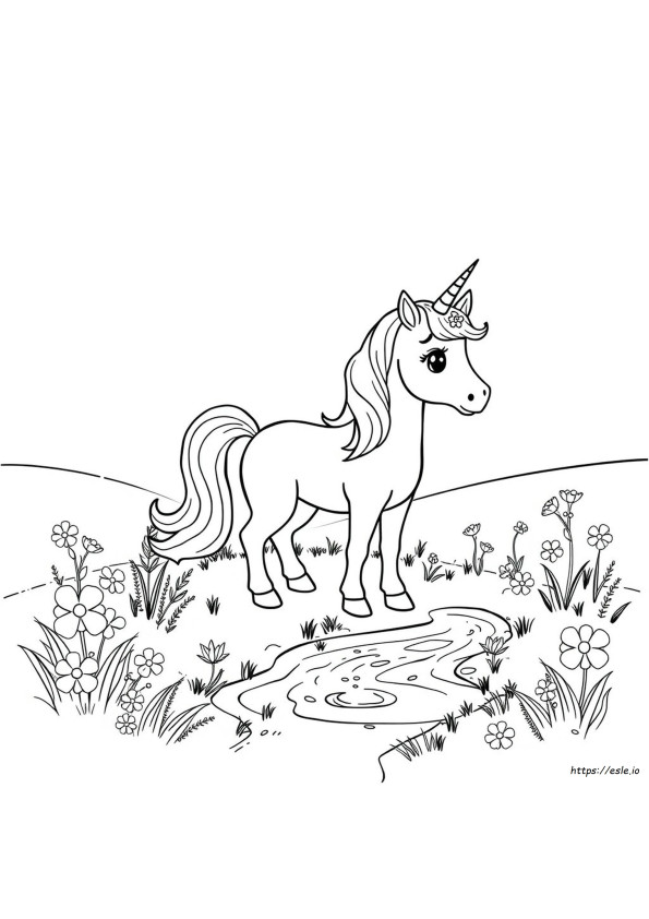 Cute Unicorn For Coloring