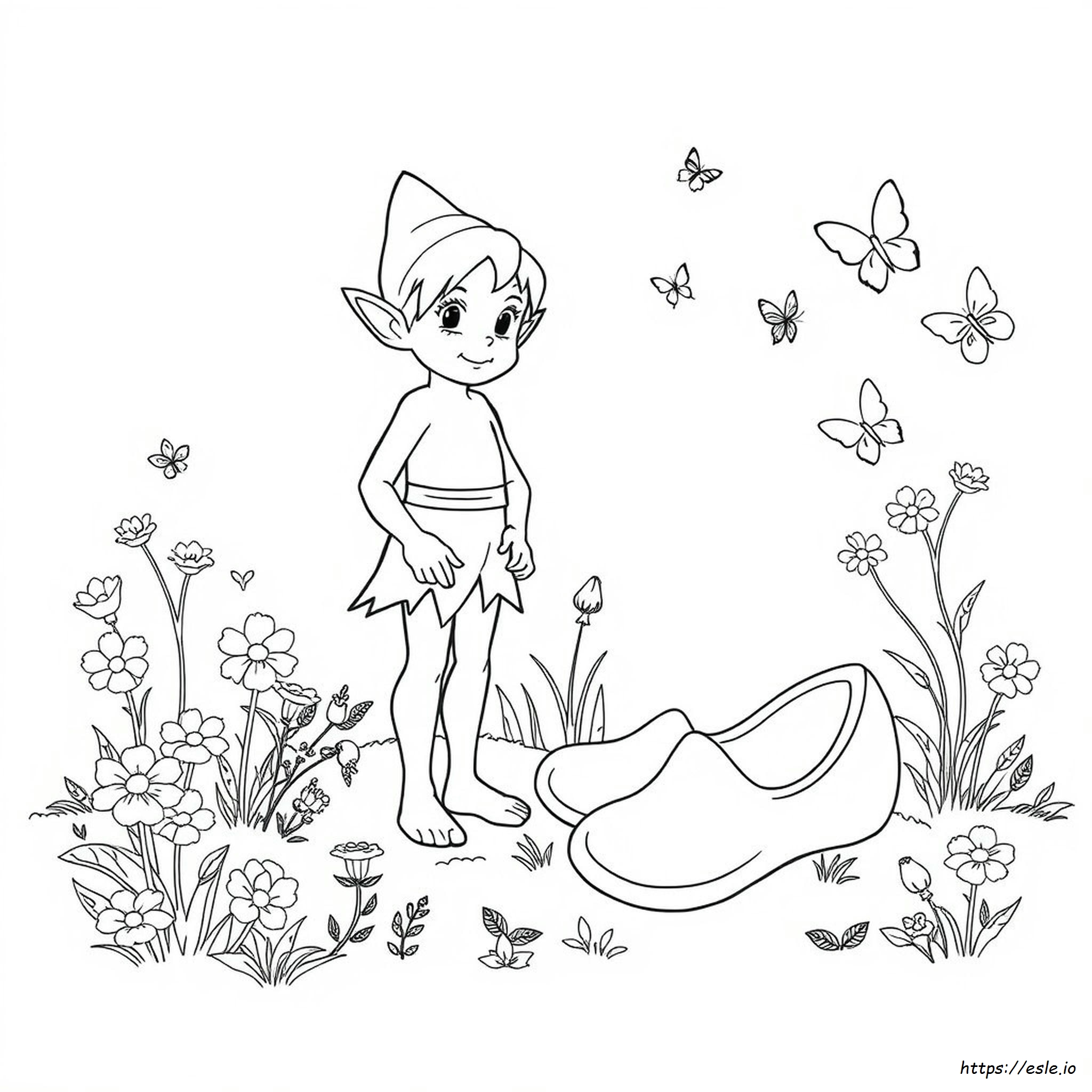 Elf Shoe Coloring Page