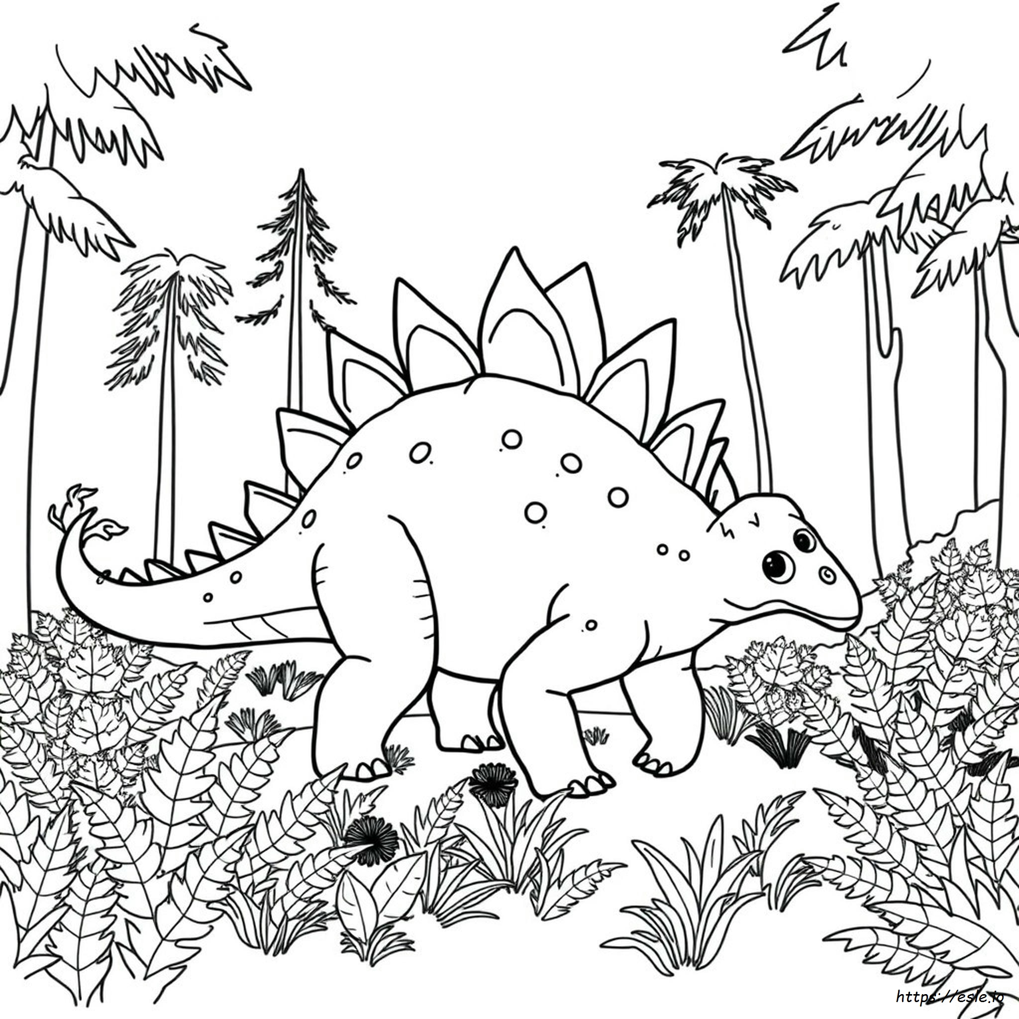 Stegosaurus Colouring In