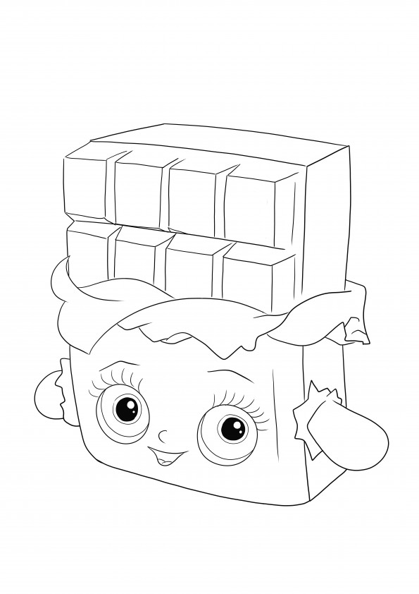 Chocolate Cheeky Shopkin free printable ready for coloring by all kids