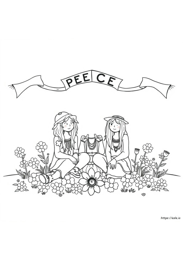 Gambar Mewarnai Bunga Hippie