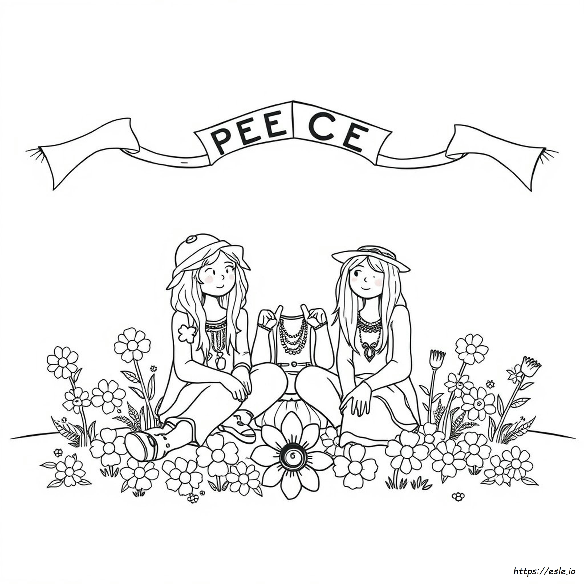 Hippie Flower Coloring Pages