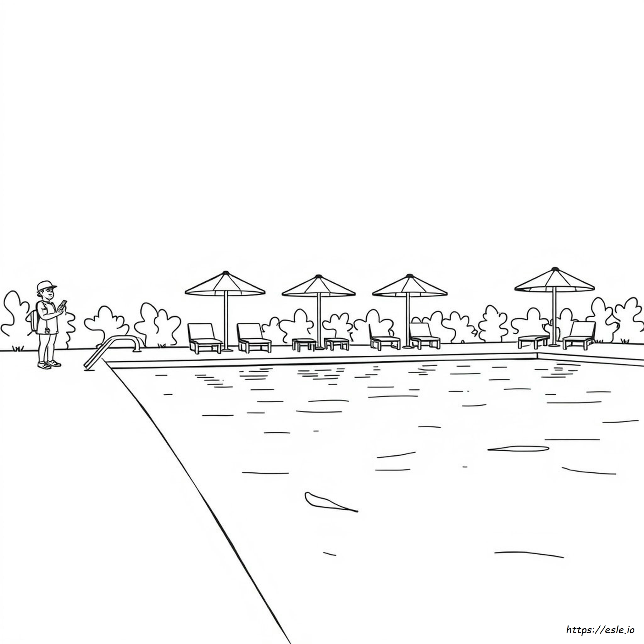 Swimming Pool Colouring In