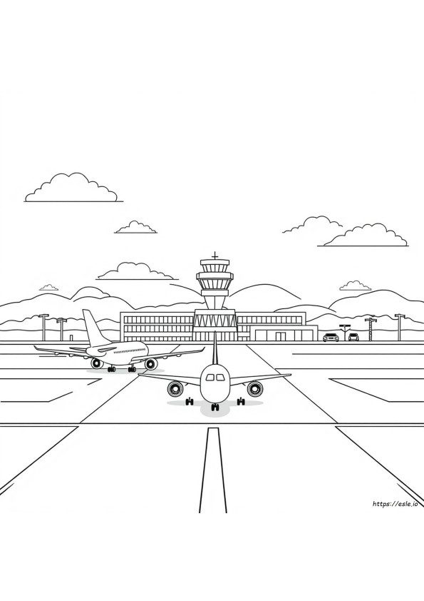 Aeropuerto Para Colorear