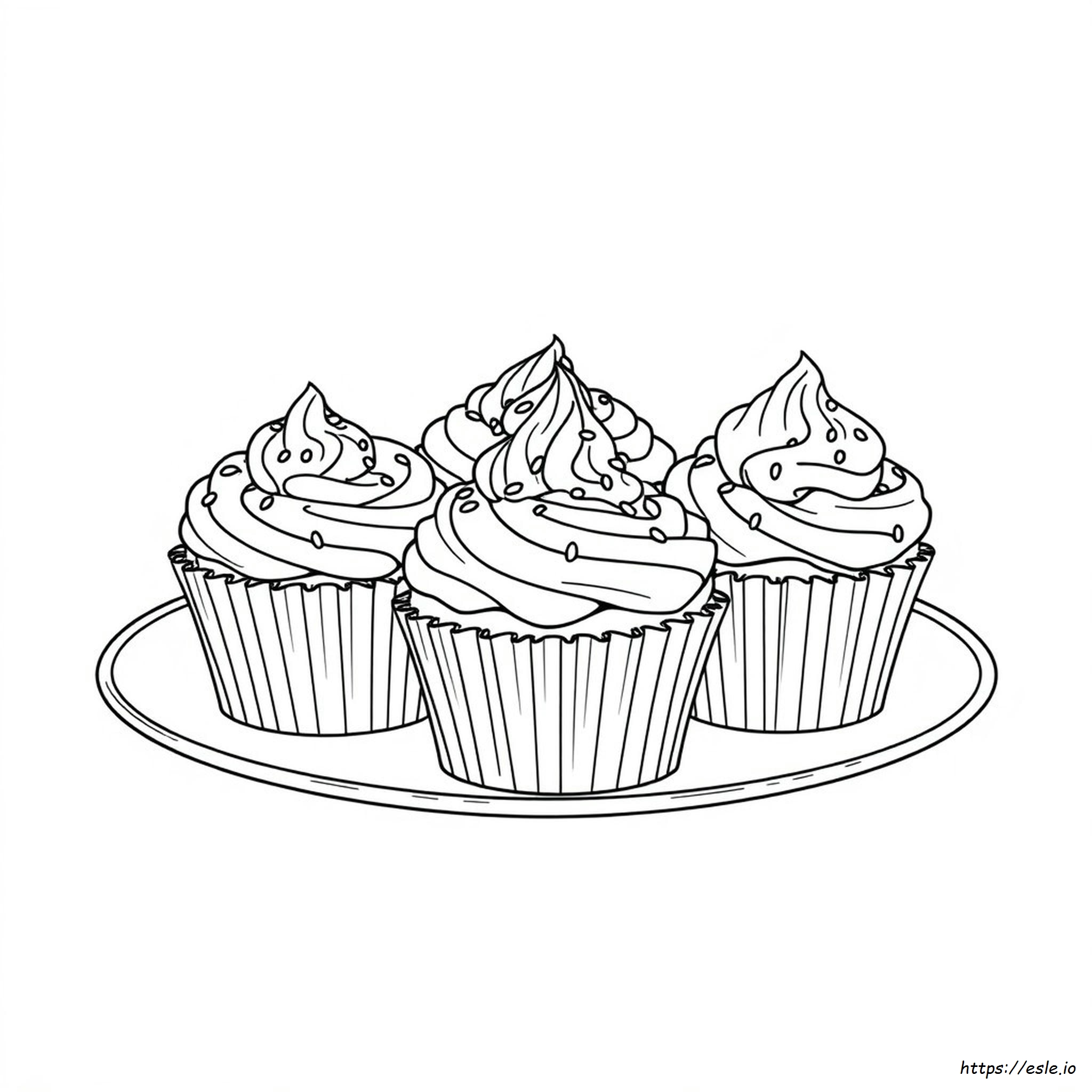 Realistic Cupcake Coloring Pages