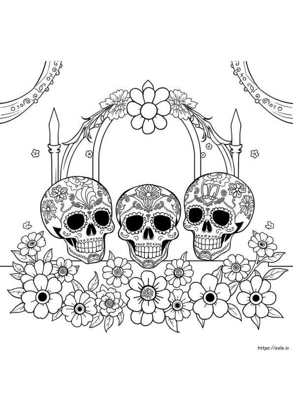 Crayola Sugar Skull Coloring Page