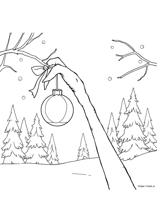 Grinch Hand With Ornament Coloring Page