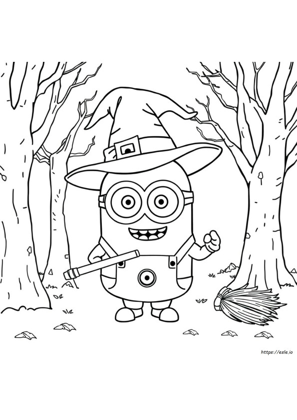 Minions De Halloween Para Colorear