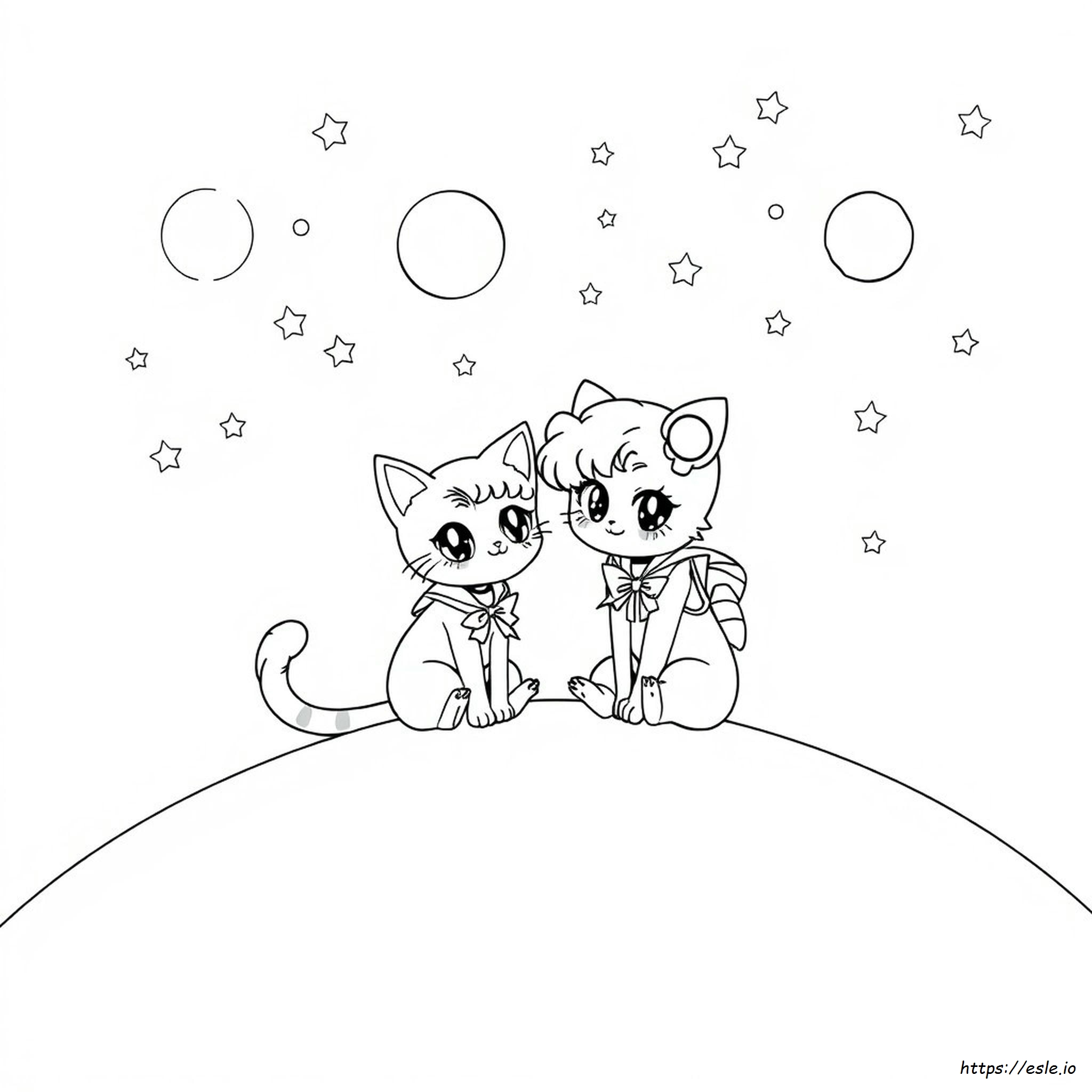 Luna Sailor Moon Cat Coloring Pages