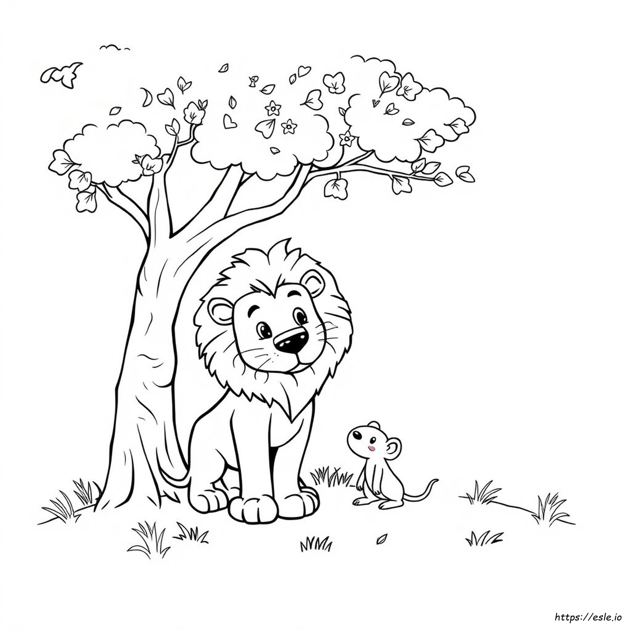 Lion And Mouse Coloring Page