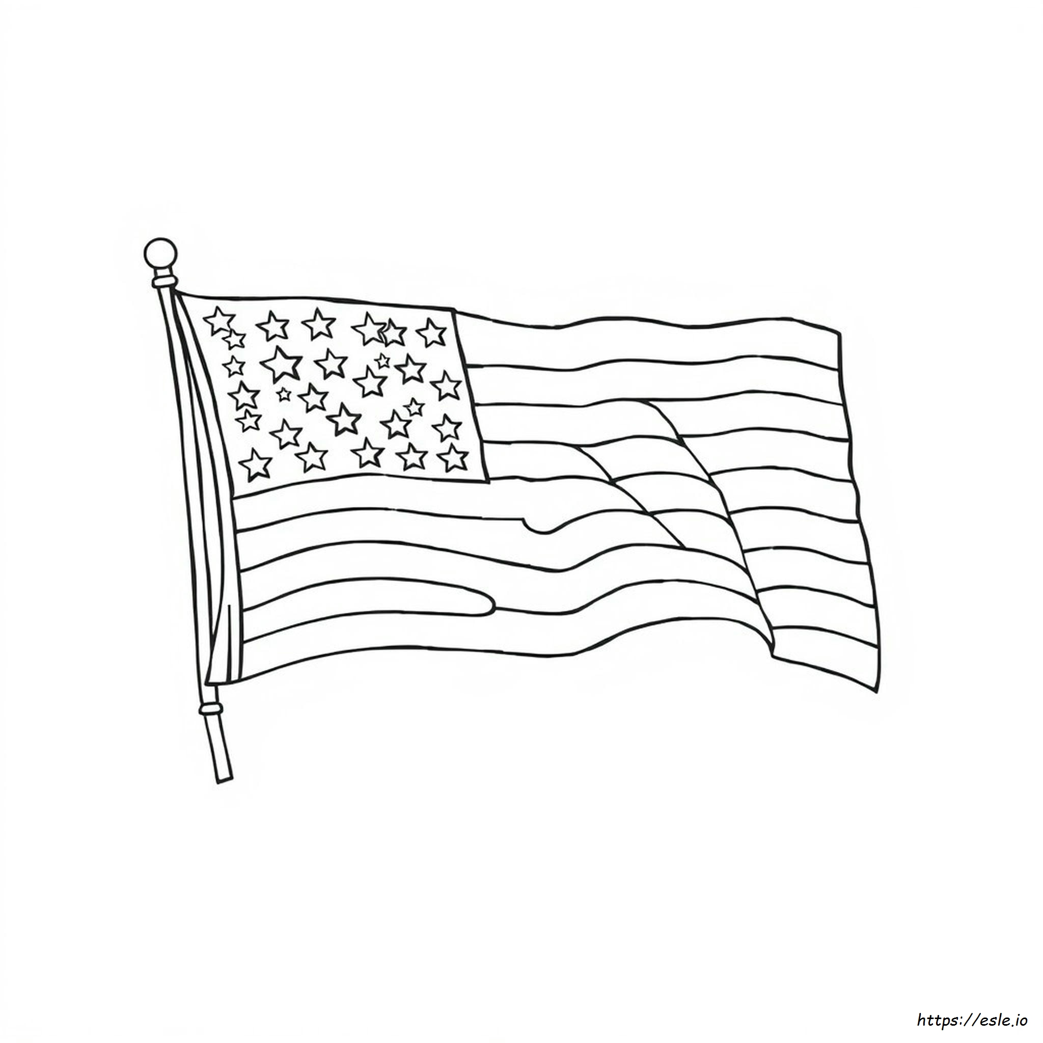 Flag Coloring Pages Outline American Flag Tattoo Drawing
