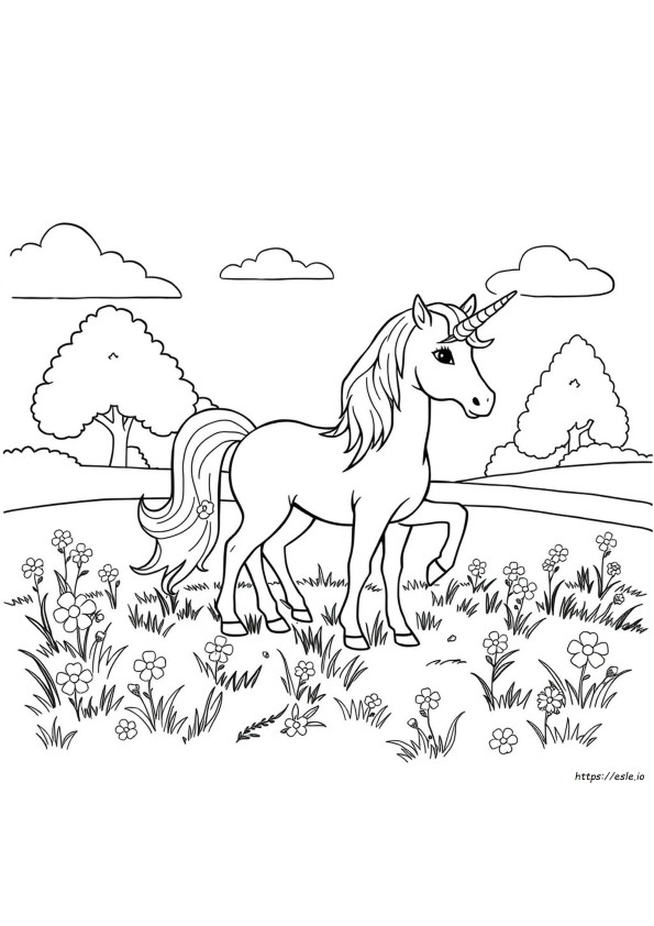 Unicorn Clip Art Coloring Page