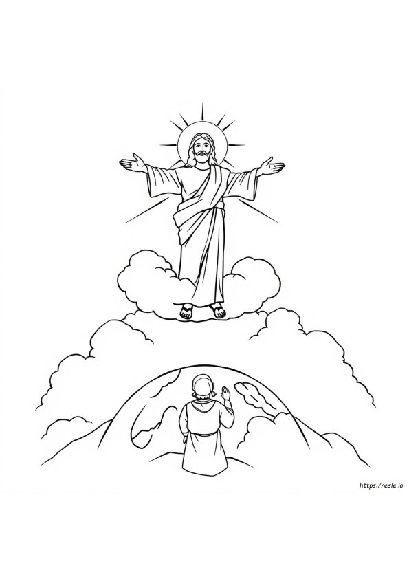Jesus Ascends To Heaven Coloring Page