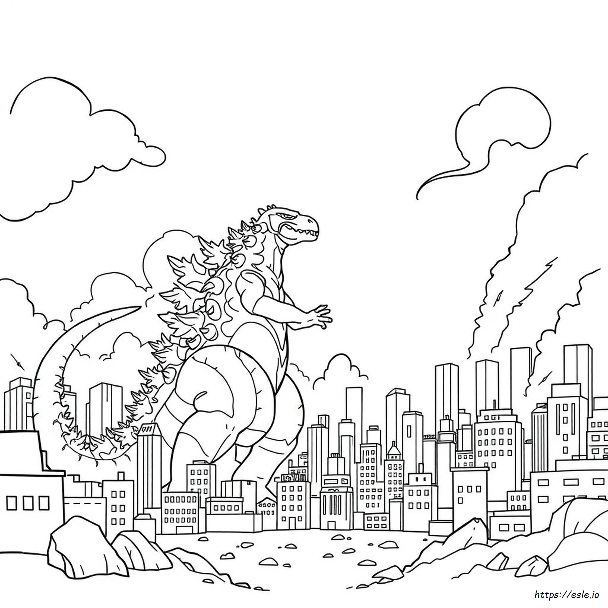 Godzilla Lawan Biollante Gambar Mewarnai
