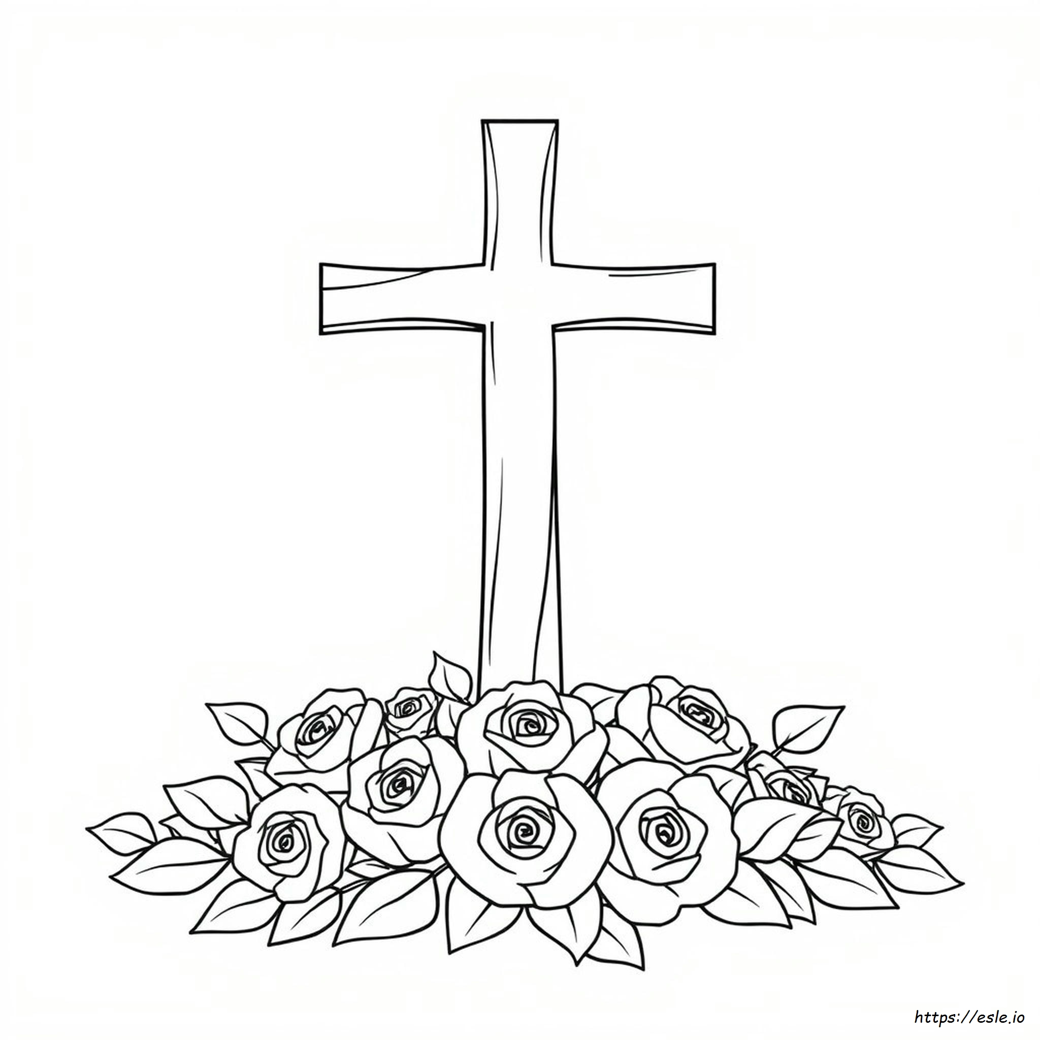 Croce E Rosa Da Colorare