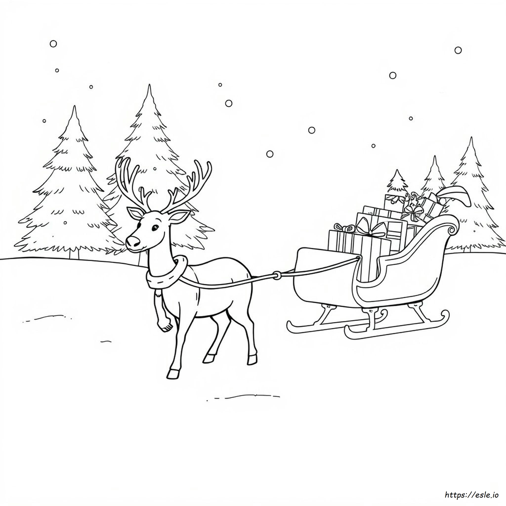 Renocito De Navidad Para Colorear E Imprimir