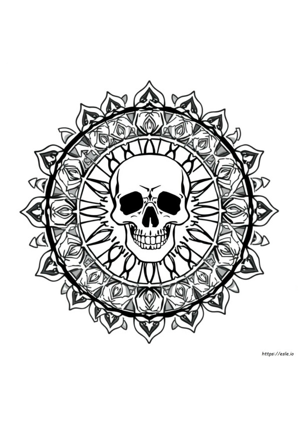 Mandala Caveira Para Colorir