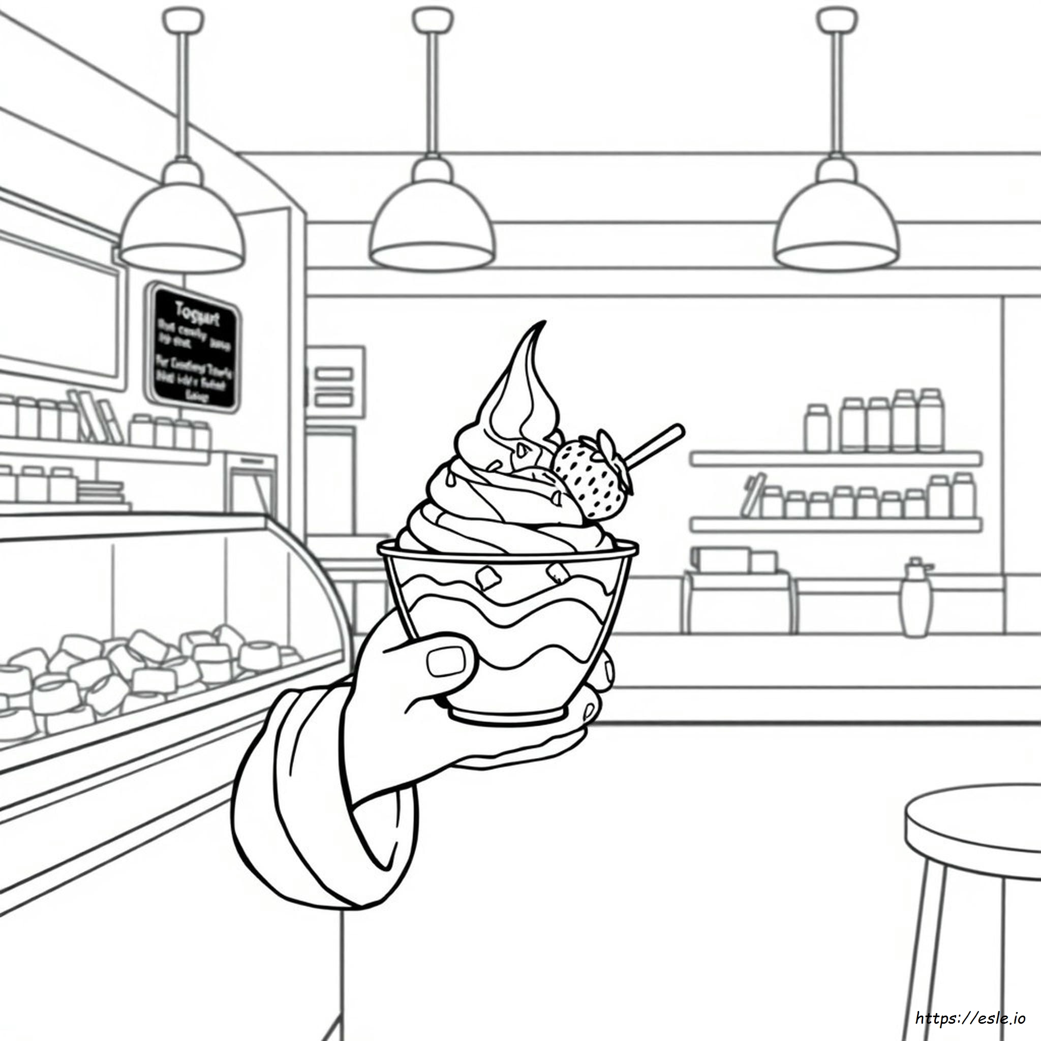 Frozen Yogurt Coloring Pages
