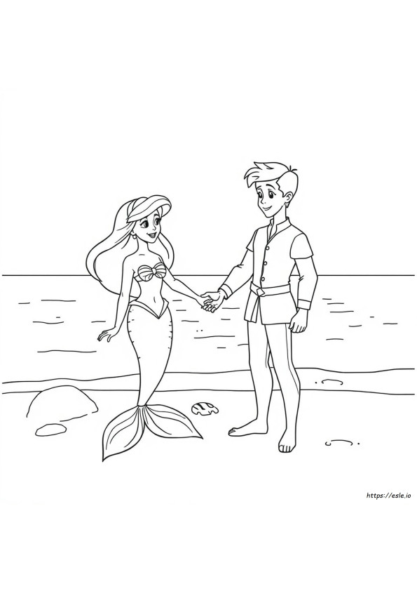 Little Mermaid And Prince Eric Coloring Pages
