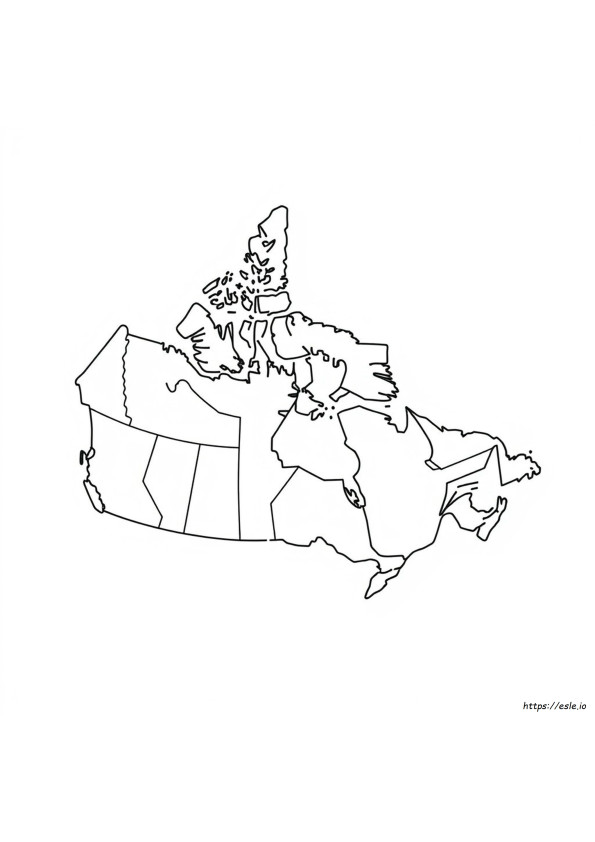 Labeled Map Of Canada Coloring Page