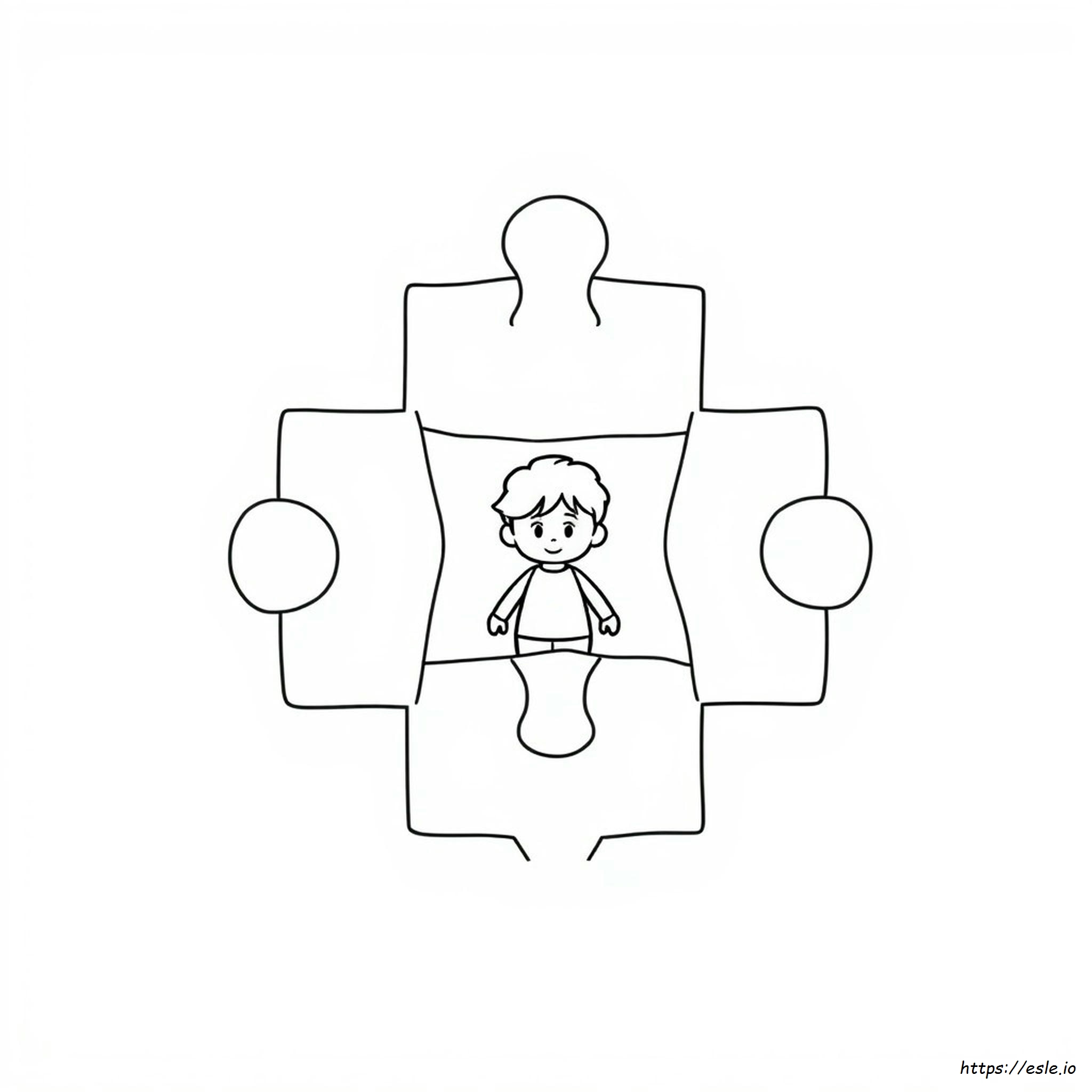 Autism Puzzle Piece Coloring Page