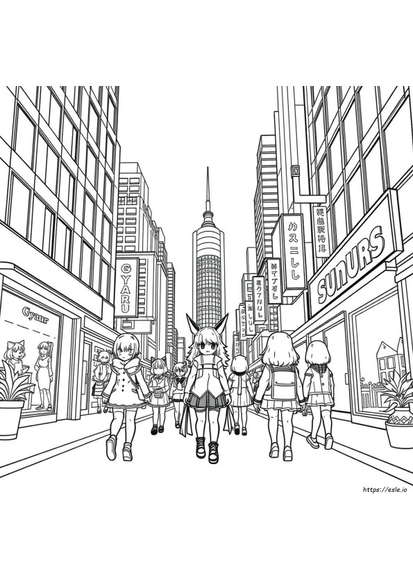 ギャル ぬりえ