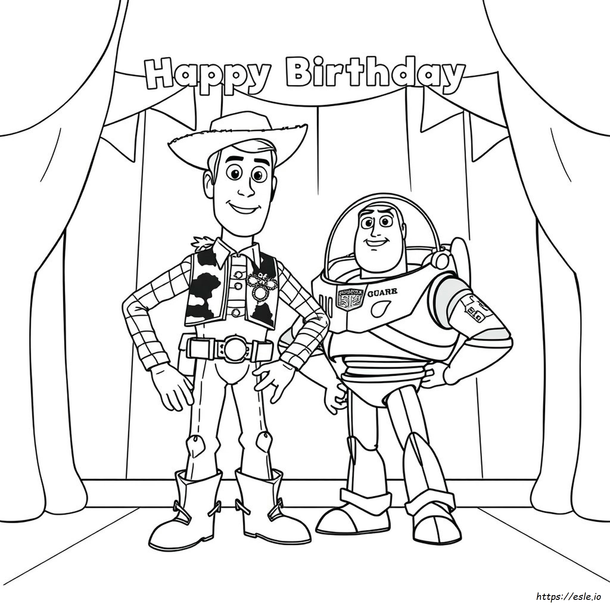 Toy Story Happy Birthday Coloring Pages