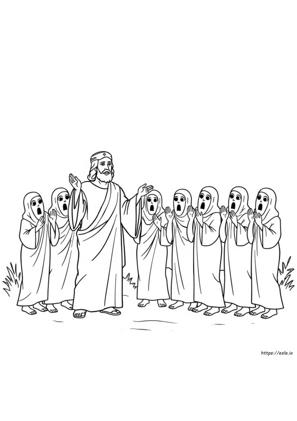 Jesus Heals 10 Lepers Coloring Page