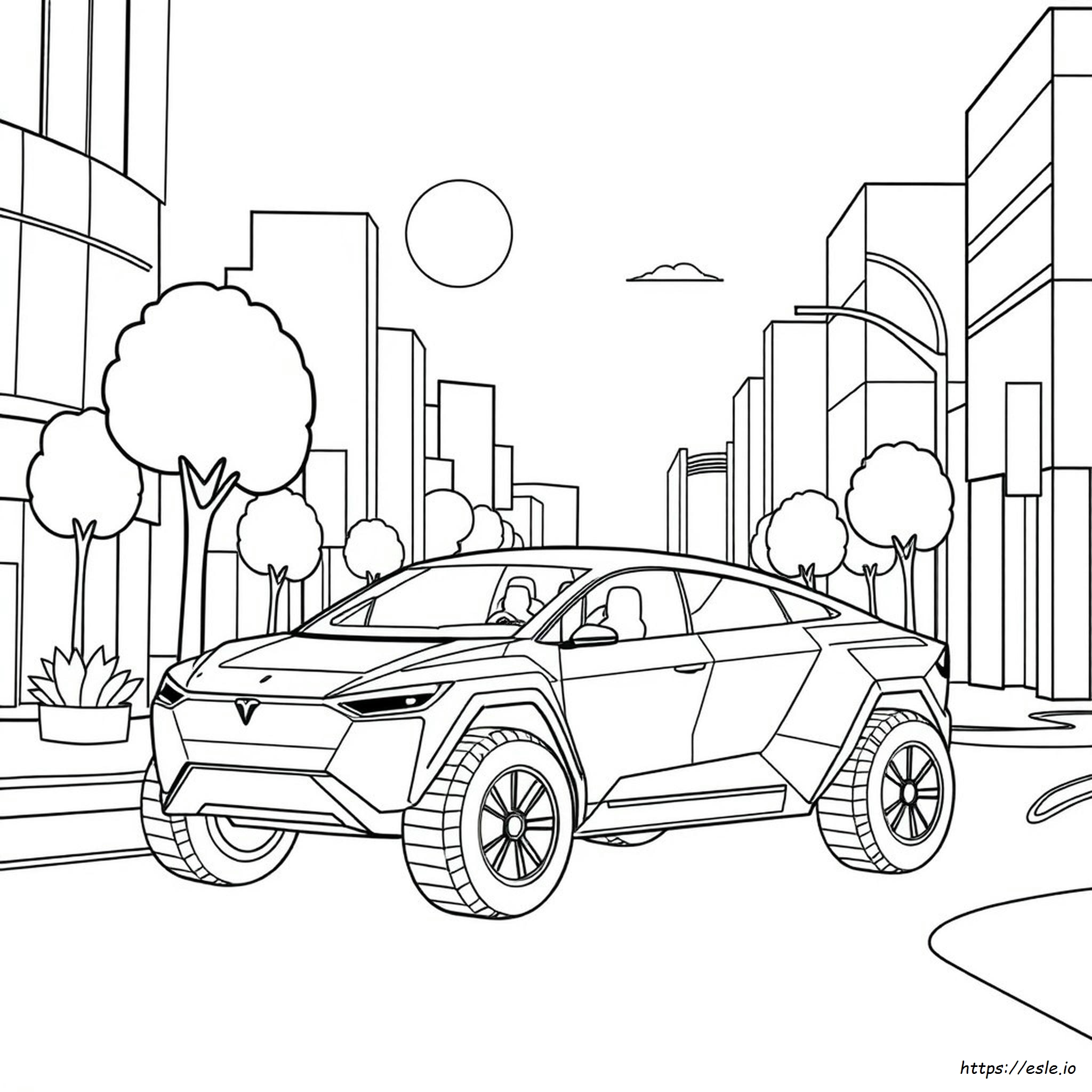 Tesla Cybertruck Coloring Pages