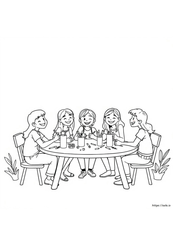 Group Of Friends Coloring Pages