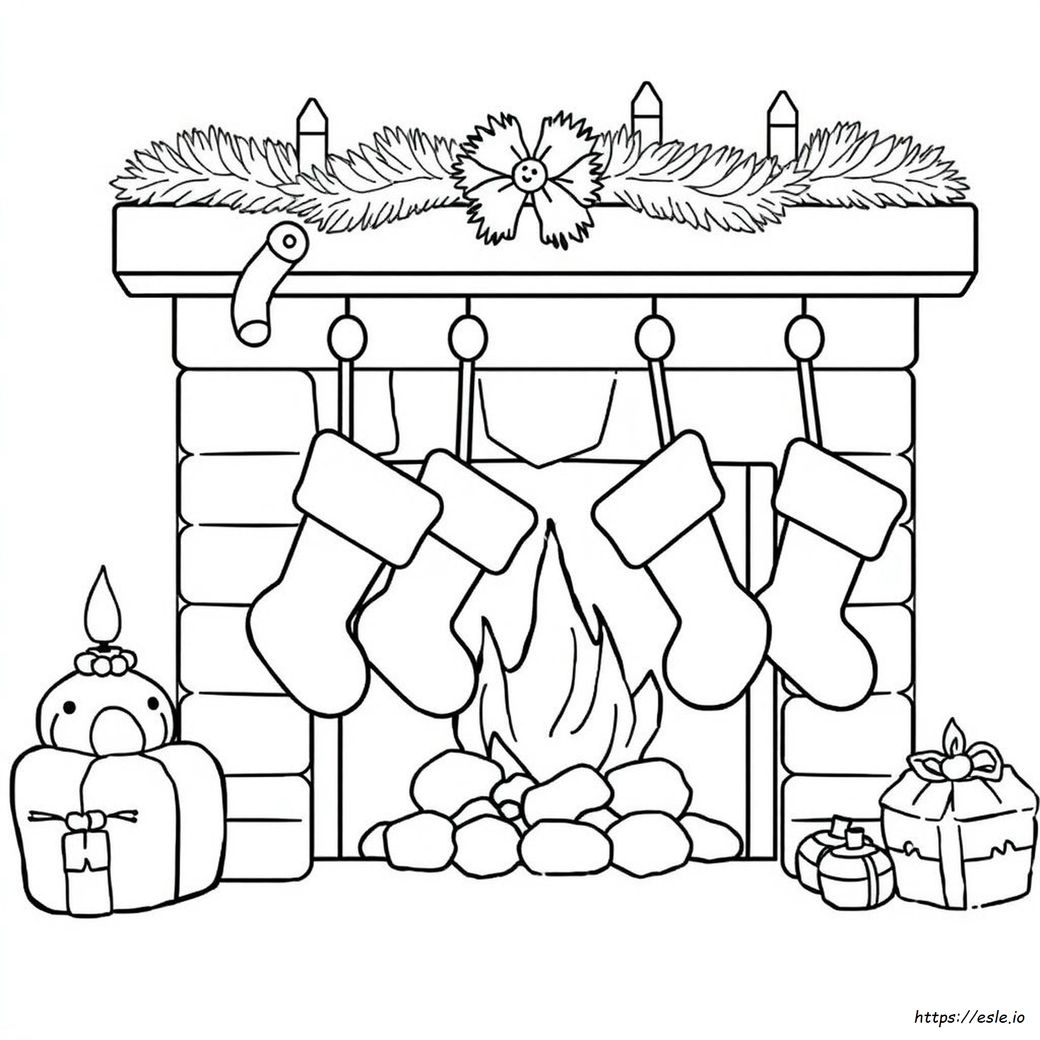 Calcetines Navideños Para Colorear