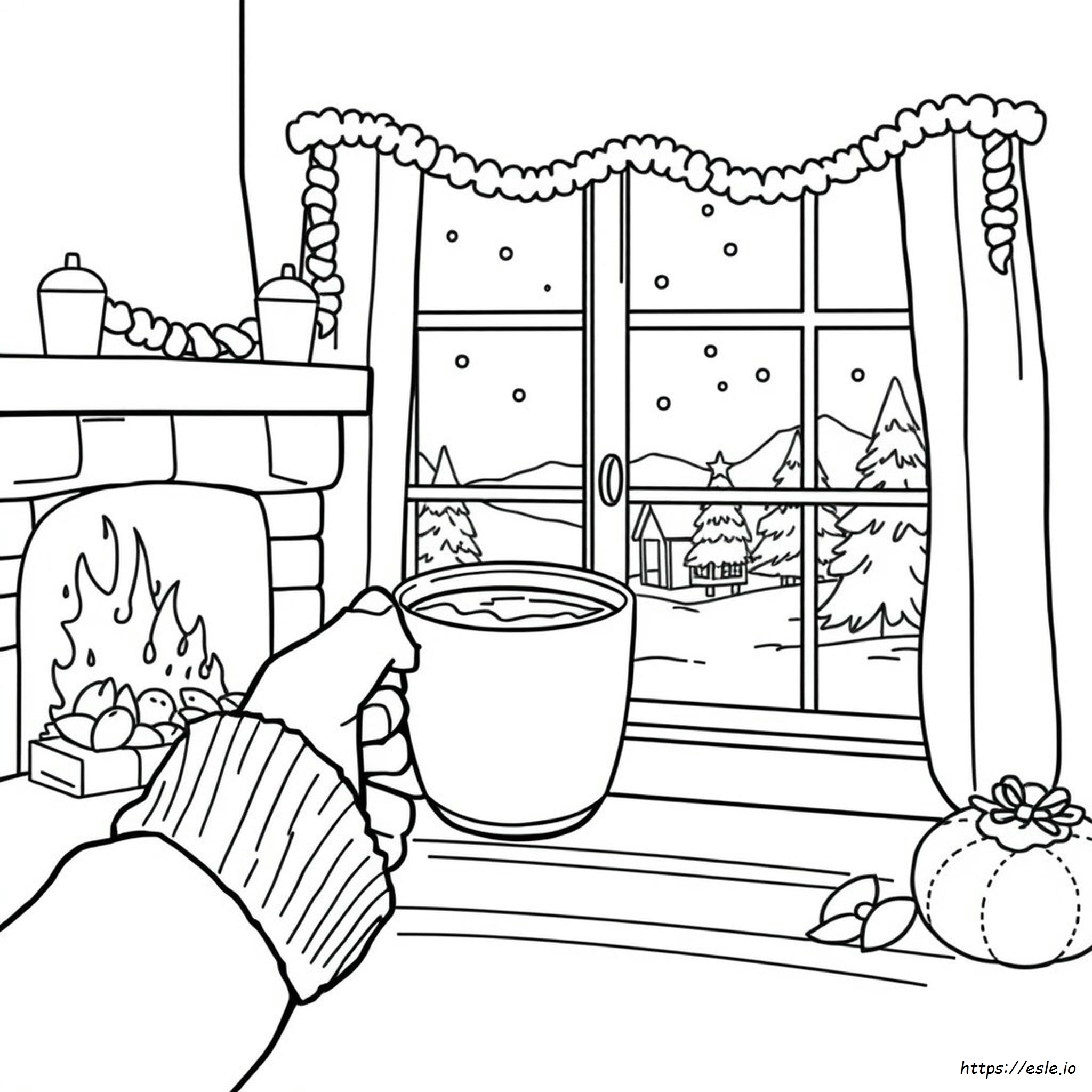 Drink Hot Chocolate Coloring Page