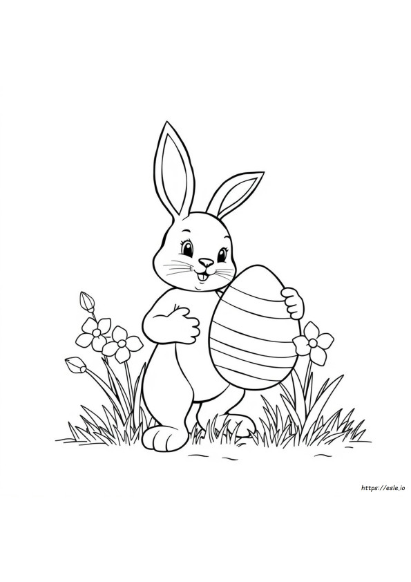 Coloriage Grand Lapin De Pâques