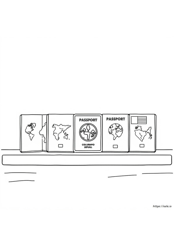 Coloriages De Passeports Différentes Couleurs