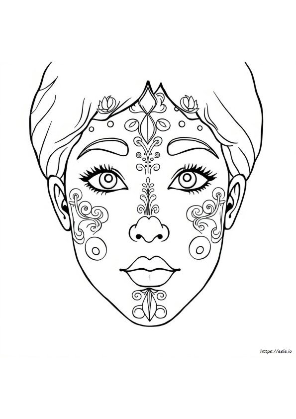 Face Coloring Page For Adults