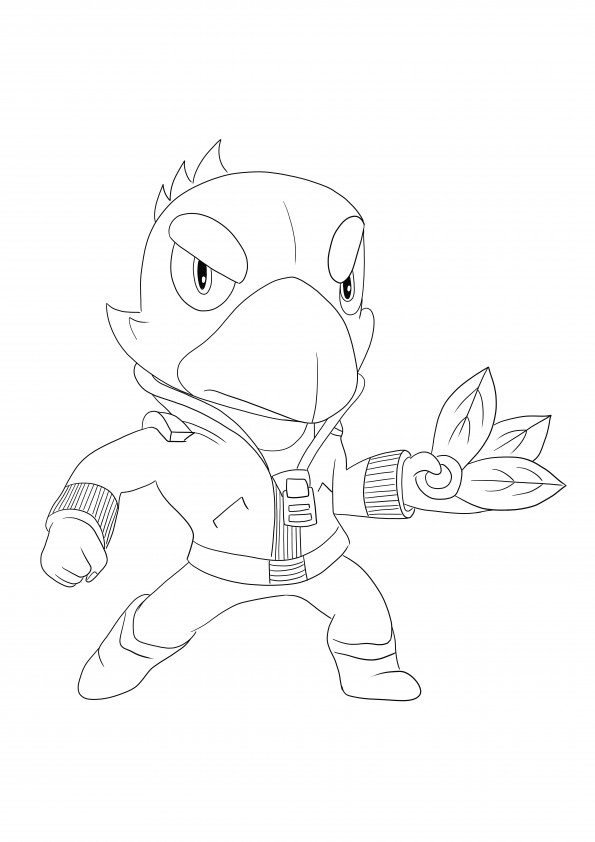 Brawl Stars Crow free coloring image to print or download easily