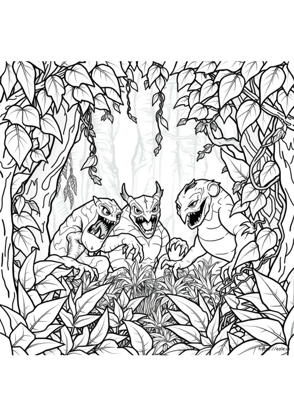 Dżunglowe Potwory Kolorowanki Eldrador Do Druku