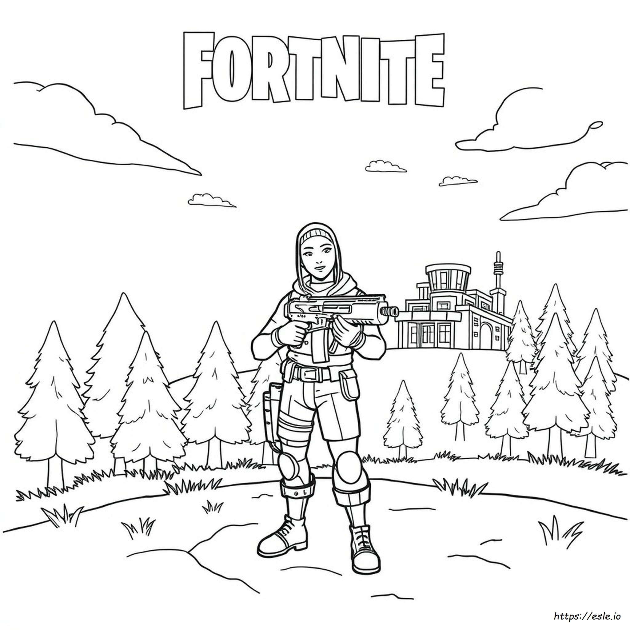Kolorowanka Fortnite Broń