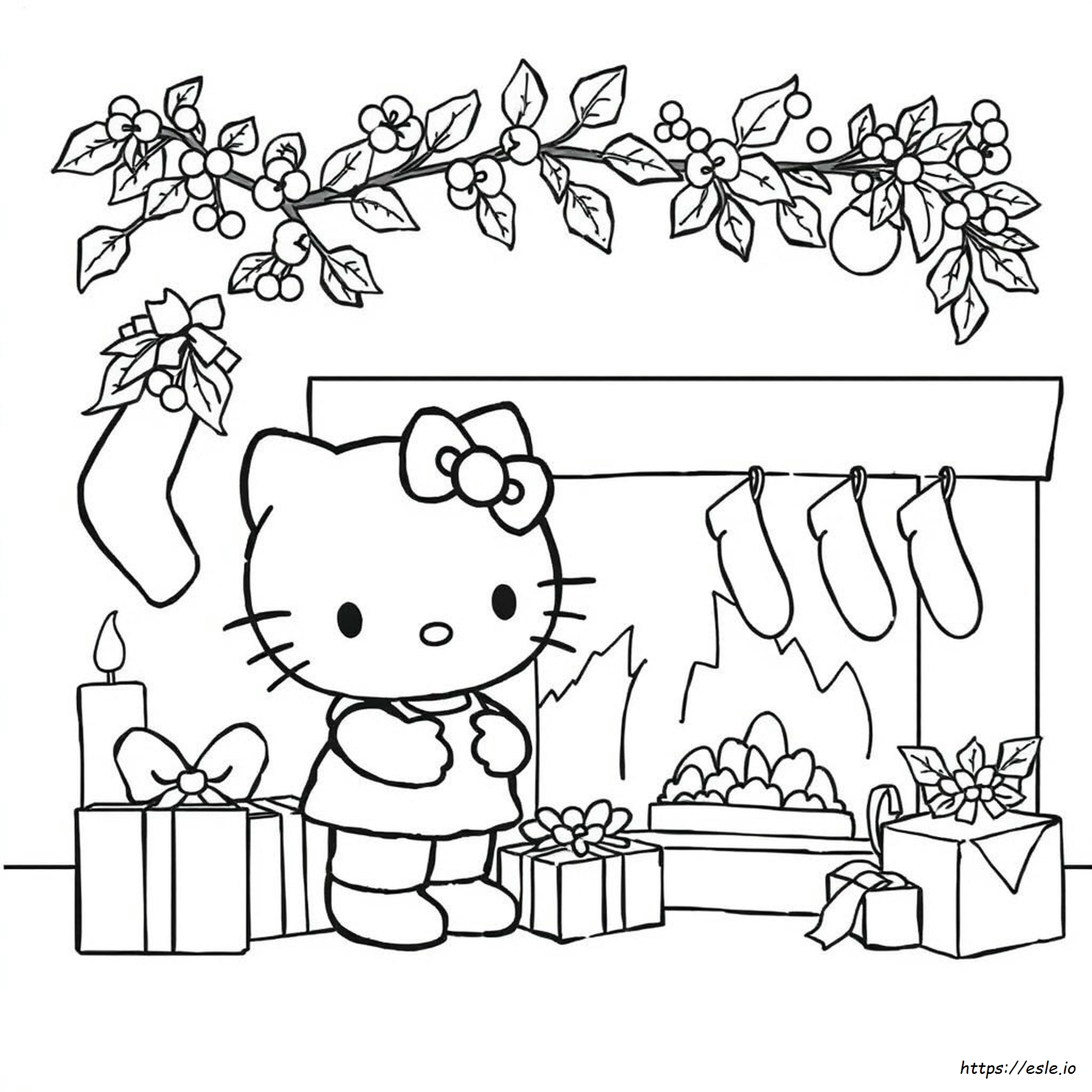 Hello Kitty Kolorowanki Boże Narodzenie