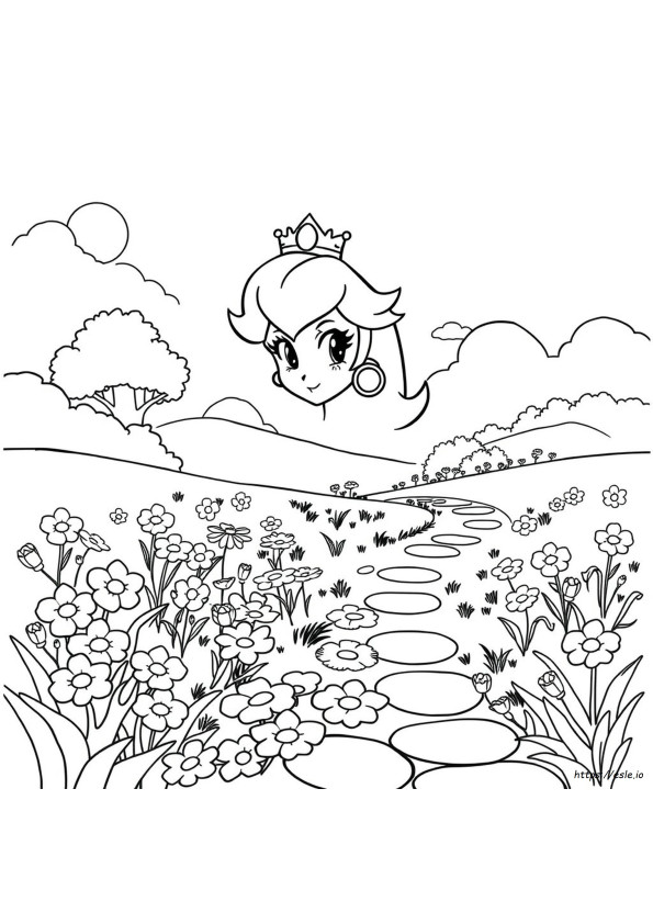 Princess Peach Face Coloring Pages
