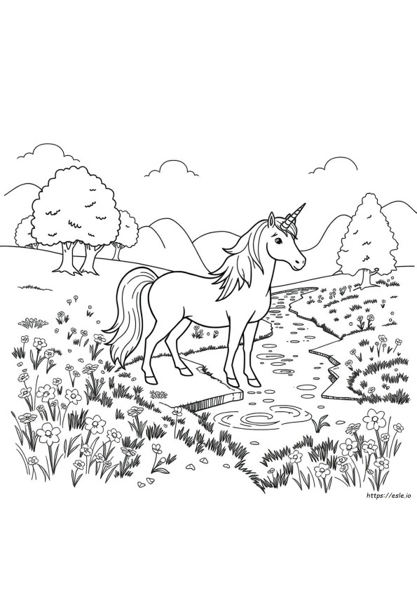 Unicorn Coloring Pag