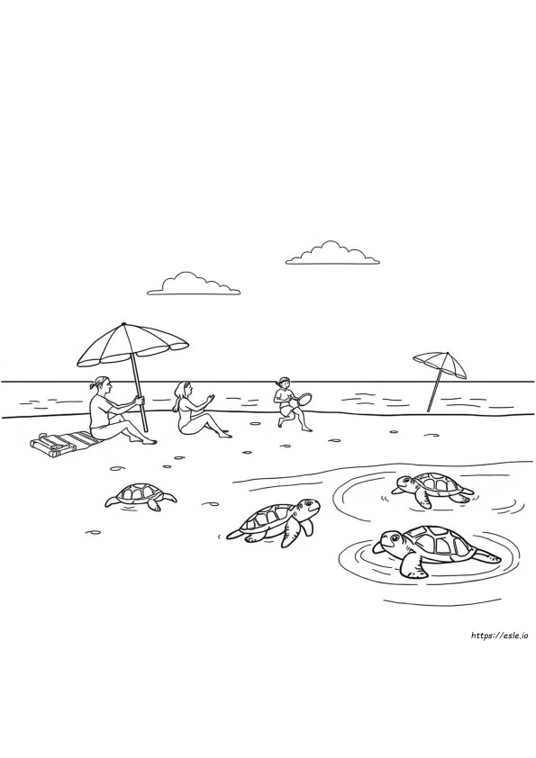 Hauskaa Rannalla Värityskuvat
