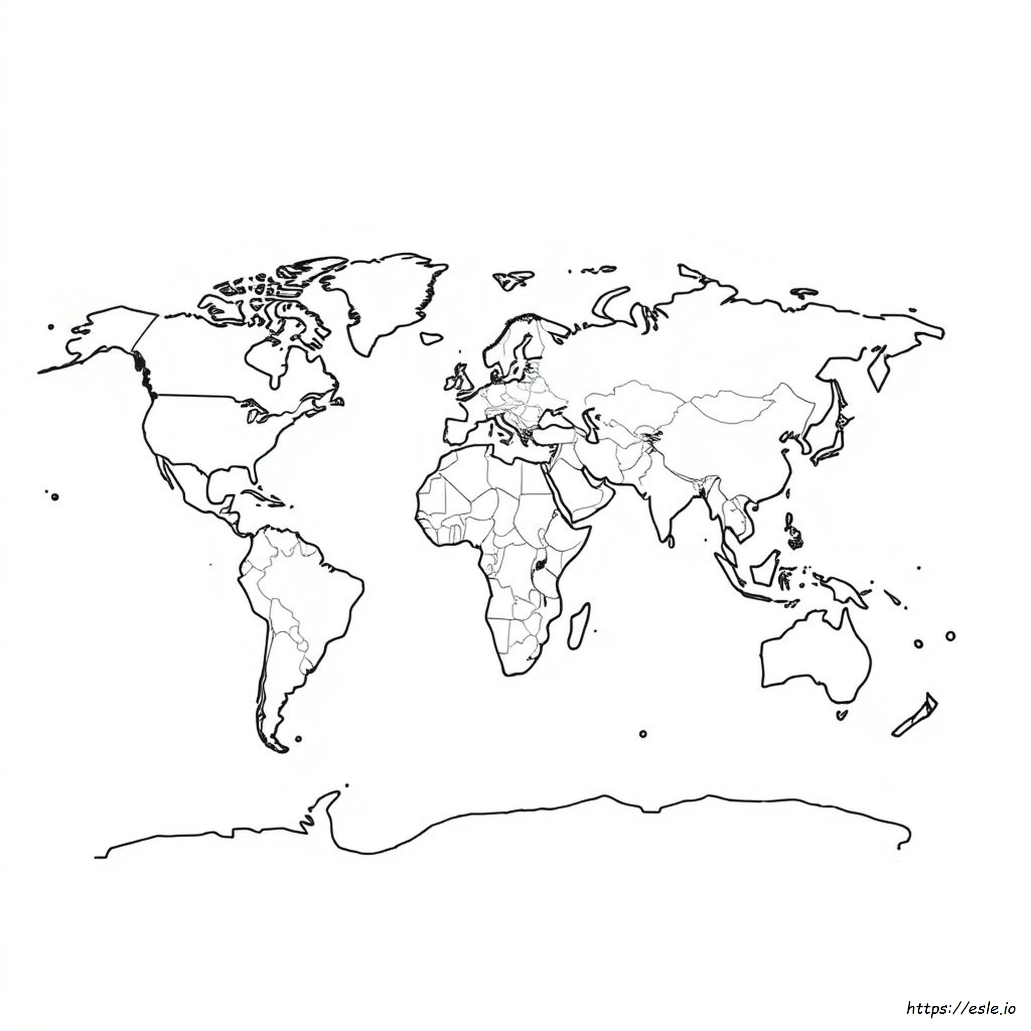 Map Of The World For Coloring