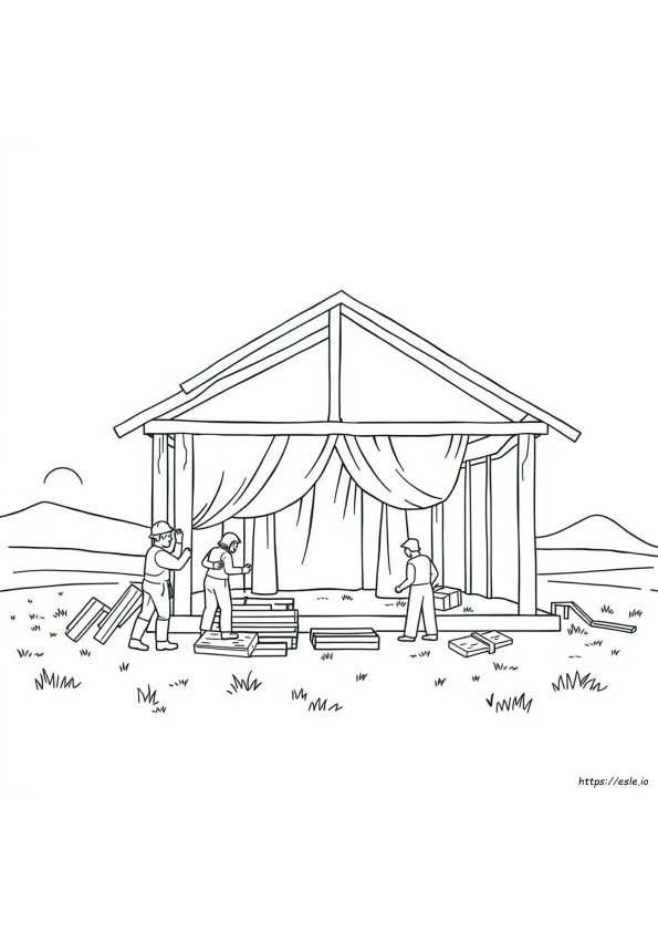 Building The Tabernacle Coloring Page