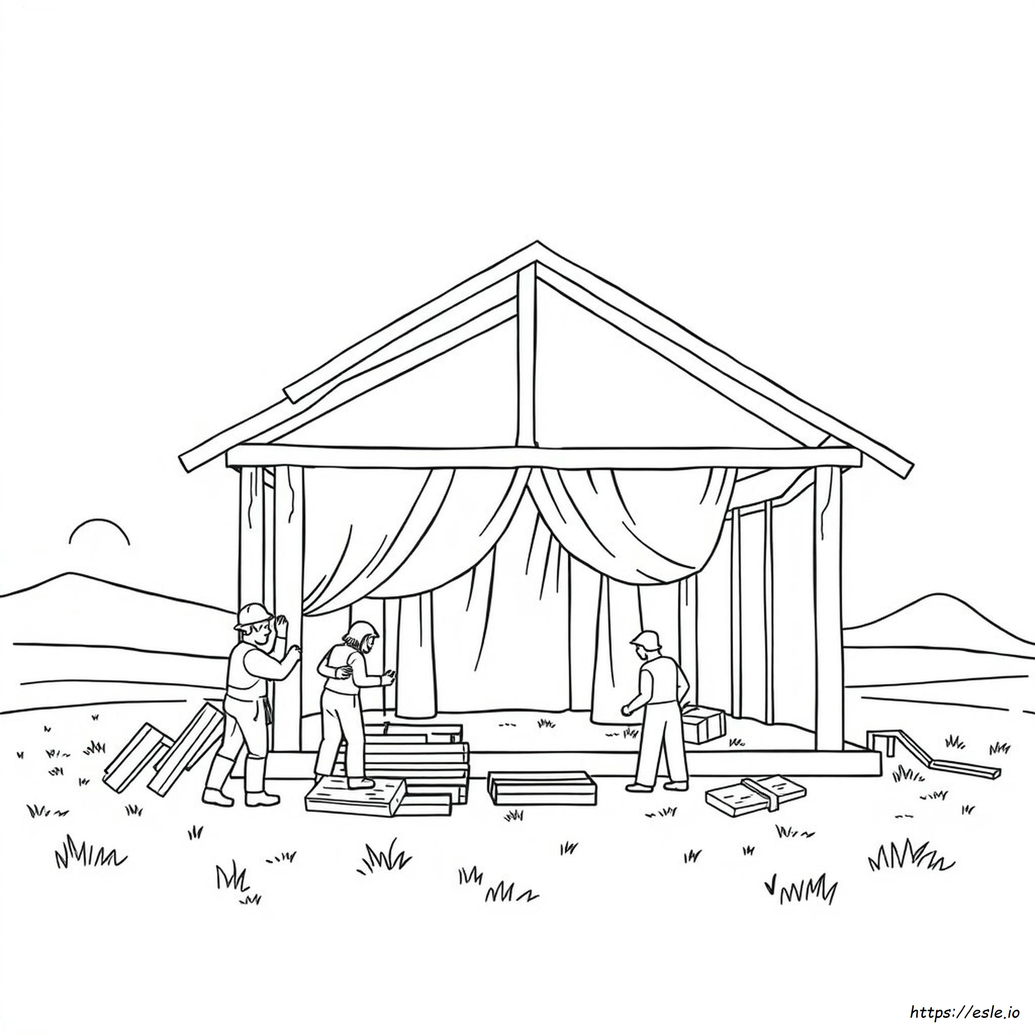 Construyendo El Tabernáculo: Dibujo Para Colorear