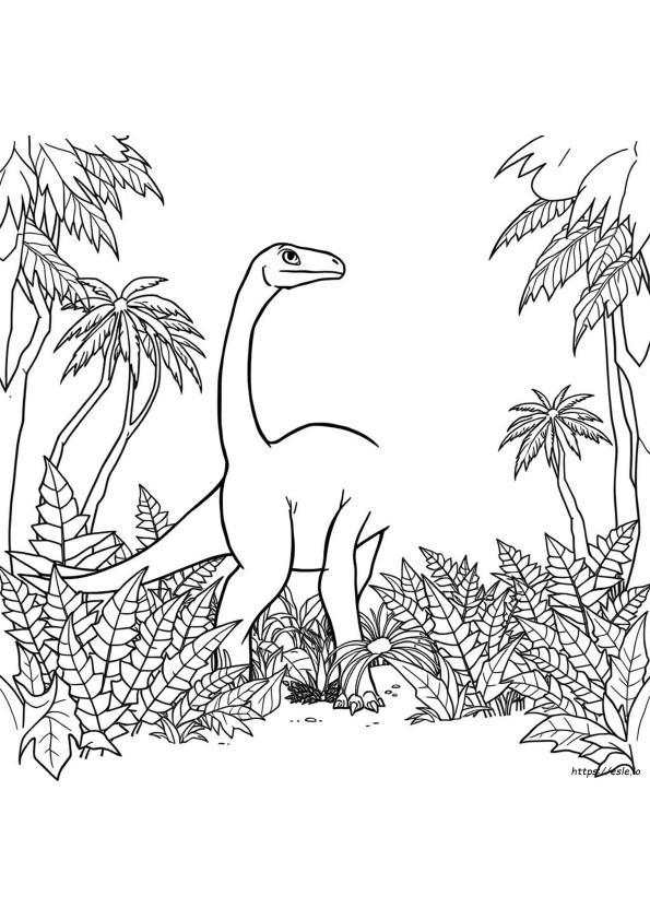 Dinosauro Dal Collo Lungo Da Colorare