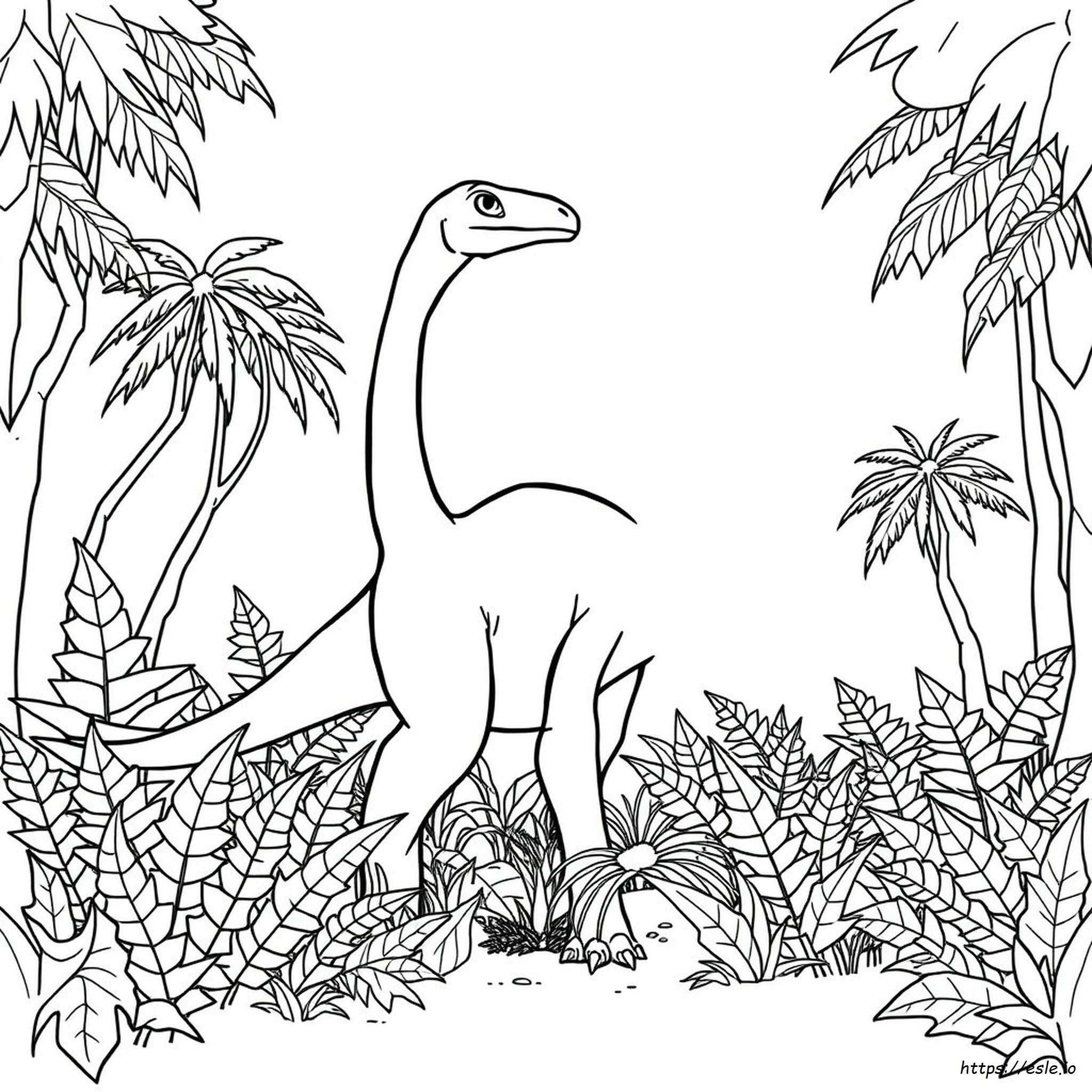 Dinosaurio De Cuello Largo Para Colorear