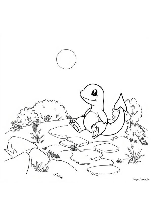 Charzard Colouring Page